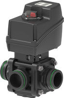 3-way electric bolted ball valves with side inlet and fork couplings