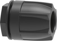 Closed Boom-end fitting for quick connection with quick coupling
