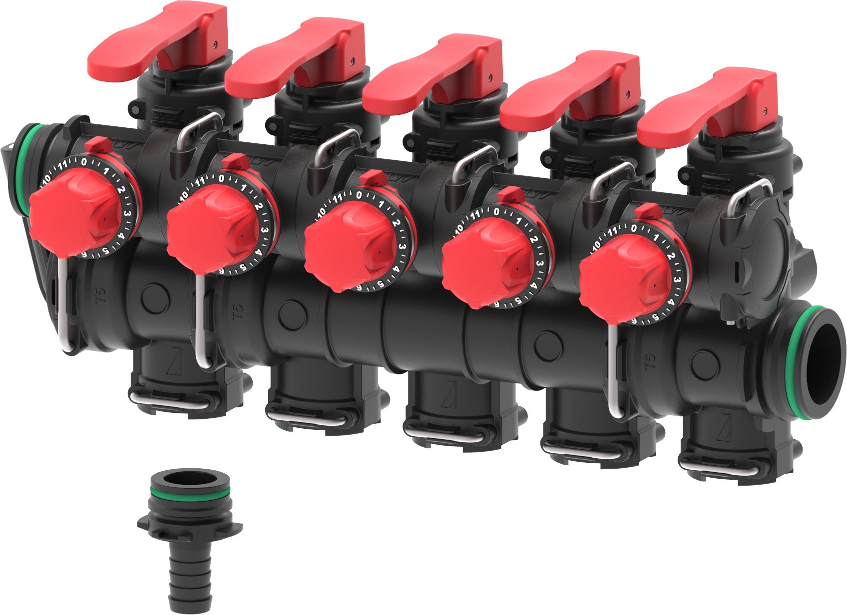 Series 463T modular manual valve unit with T5 fork coupling and metered by-pass