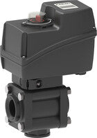 3-way electric bolted ball valves with bottom inlet and threaded couplings