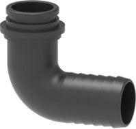Angled hose fittings for fly nut