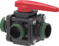 3-way bolted ball valves with side inlet and fork couplings