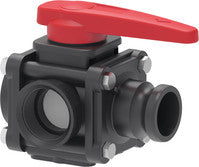 3-way bolted ball valves with side inlet and adapter