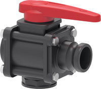 3-way bolted ball valves with bottom inlet and adapter