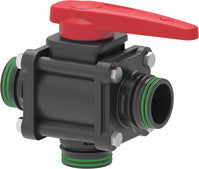 3-way bolted ball valves with bottom inlet and fork couplings
