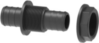 One-piece bulkhead hose tail with lock ring