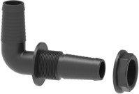 90° one-piece bulkhead hose tail with lock ring