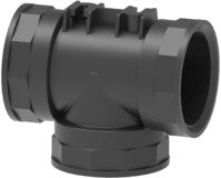 T-shape unions with fastening eyelets, female