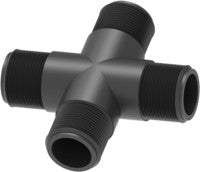 90°, four-way male fitting