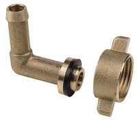 Elbow hose fitting with 1/2" bsp fly nut