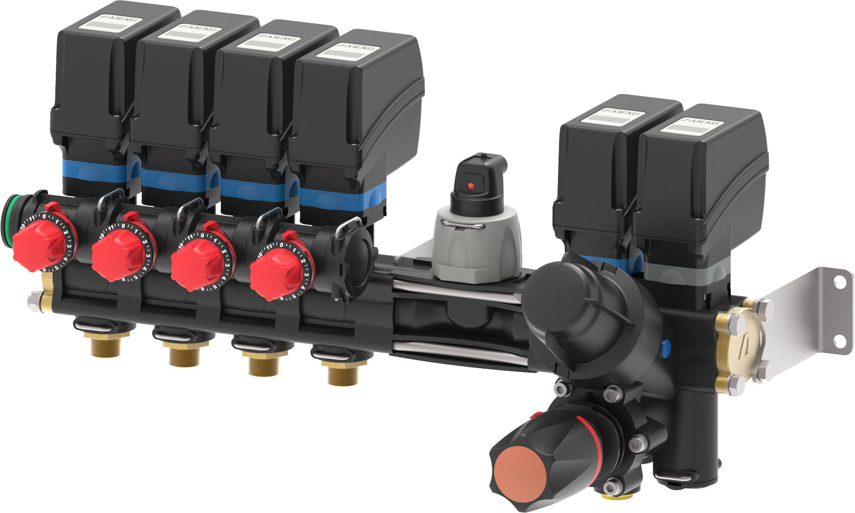Proportional control units for orchard sprayers