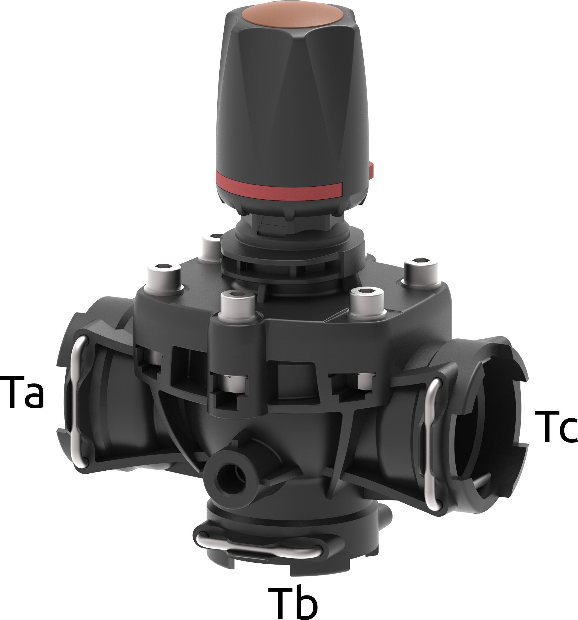Manual diaphragm pressure relief control valve with fork coupling