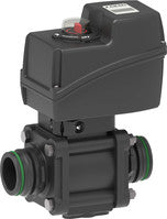 Electric ball valves with fork couplings and position indicator