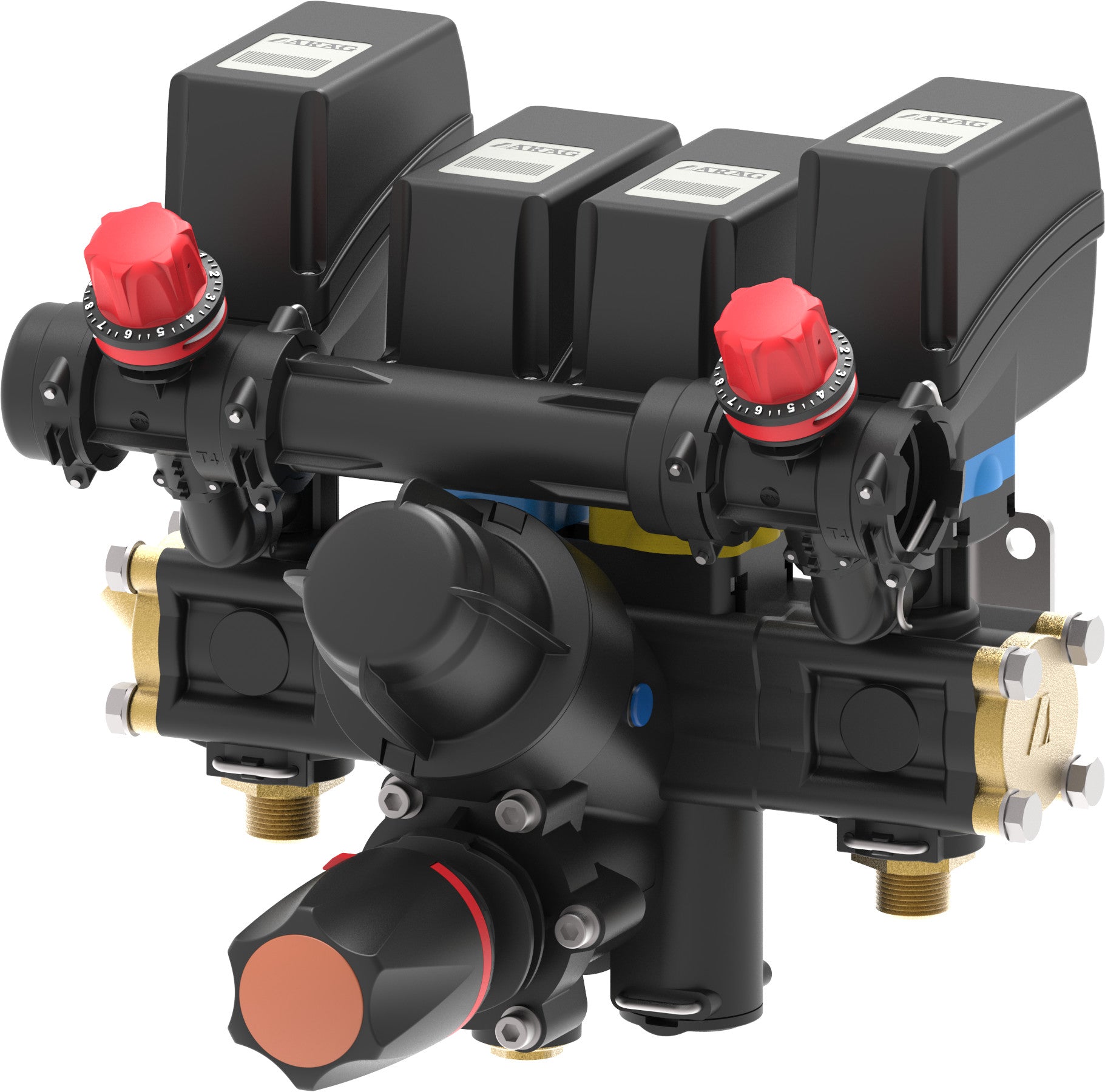 Proportional compact control units for orchard sprayers