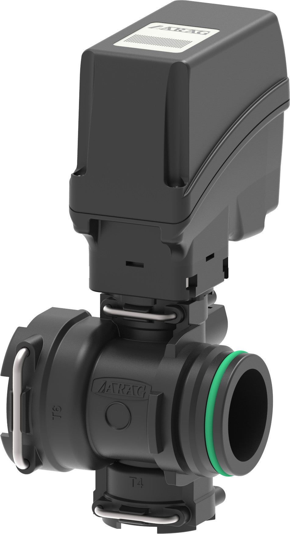 Electric boom section valve with fork connection