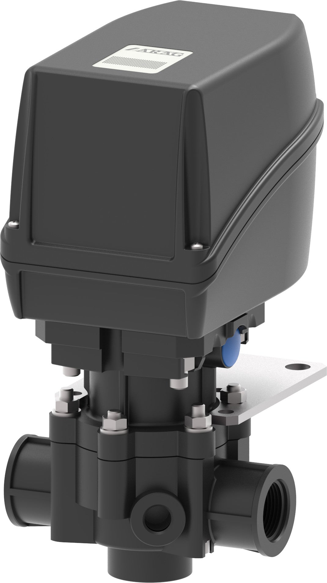 Electric diaphragm pressure relief control valve with threaded coupling