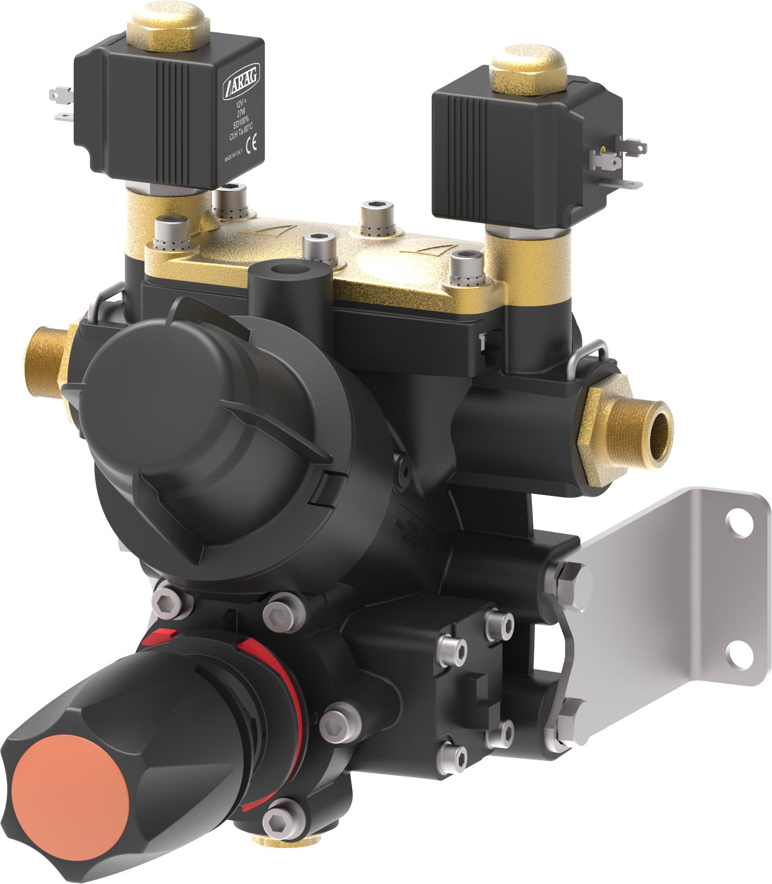 Constant pressure solenoid control units for orchard sprayers