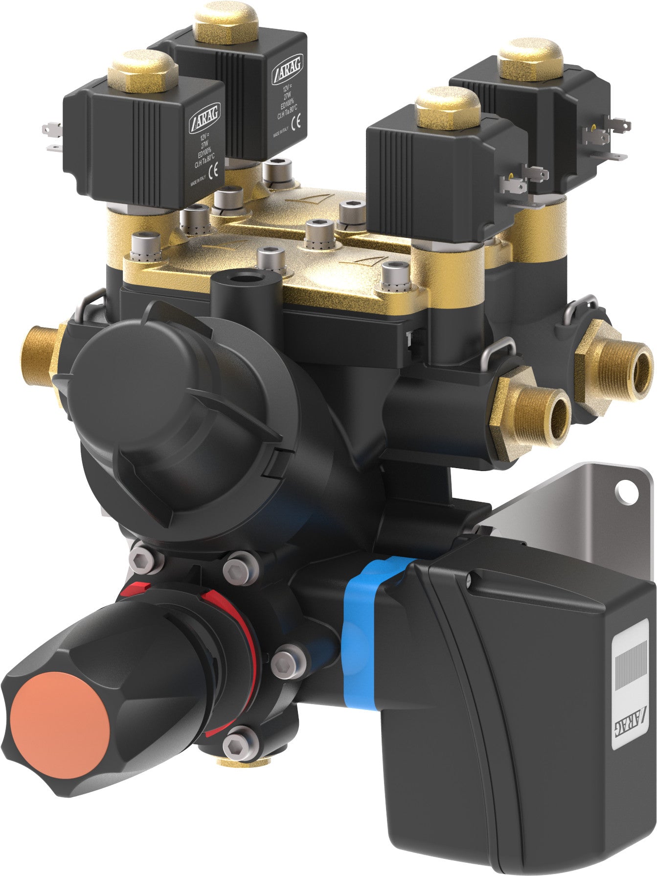Constant pressure solenoid control units for orchard sprayers