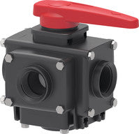 5-way bolted ball valves with threaded couplings