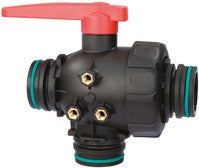 3-way single union ball valves, fork couplings - interrupted or continuous flow