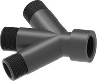 45°, four-way male/female fitting