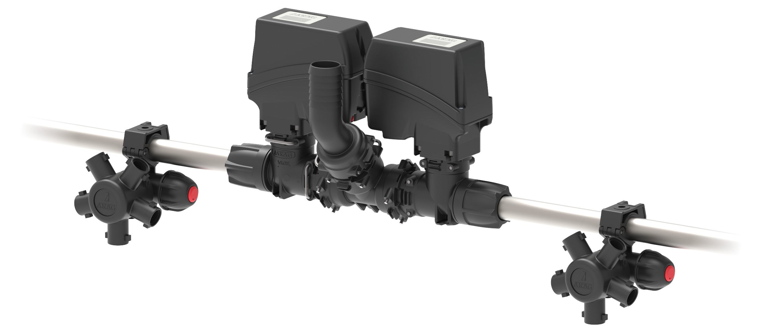 Two-way electrically operated single boom section valve