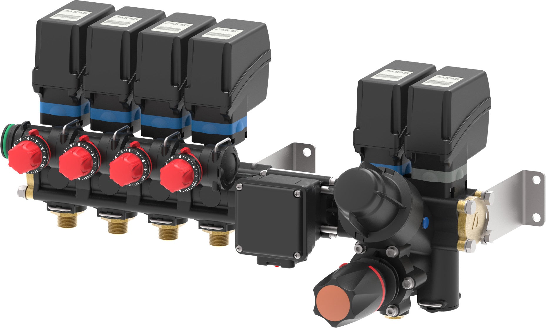 Proportional control units for orchard sprayers