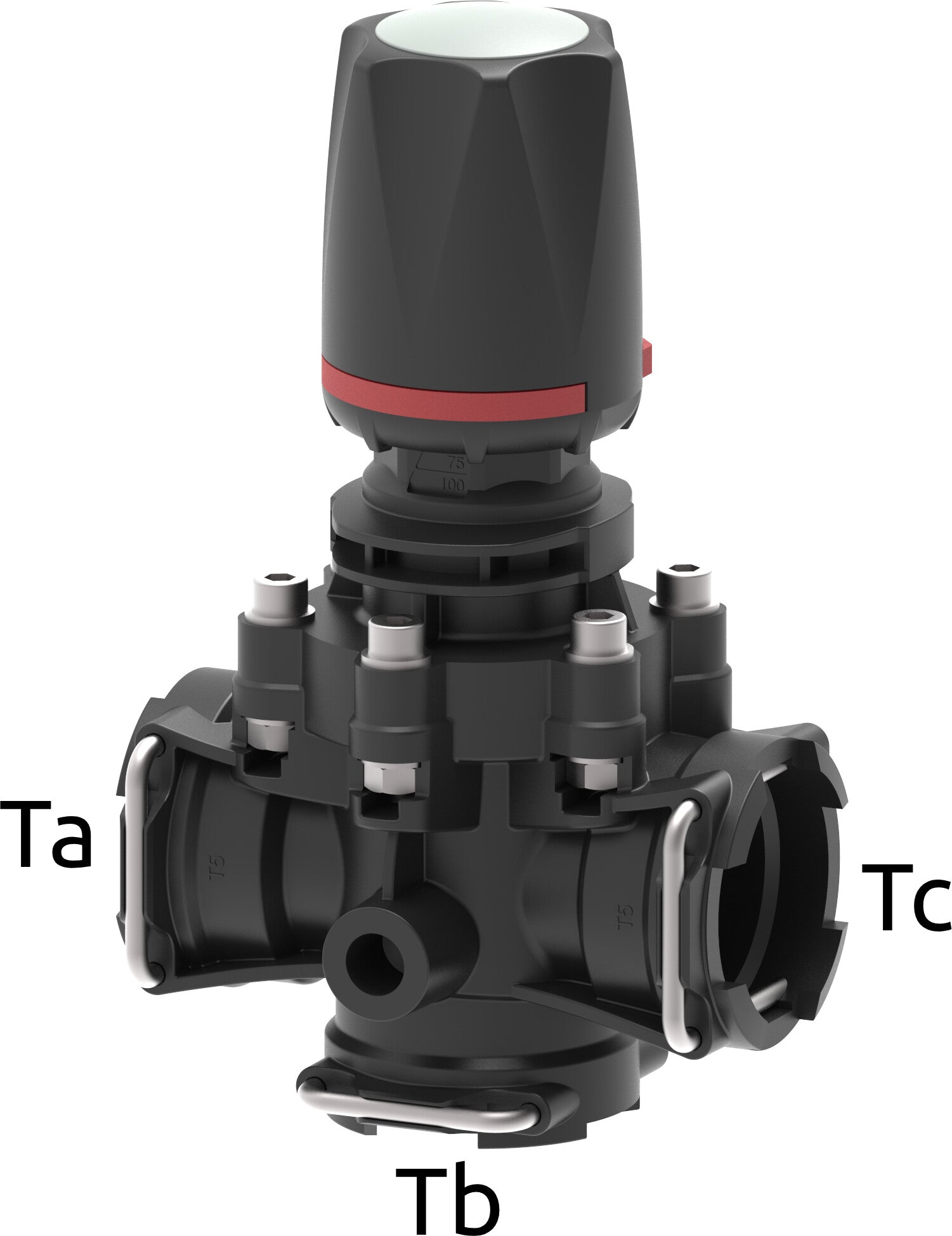 Manual diaphragm pressure relief control valve with fork coupling