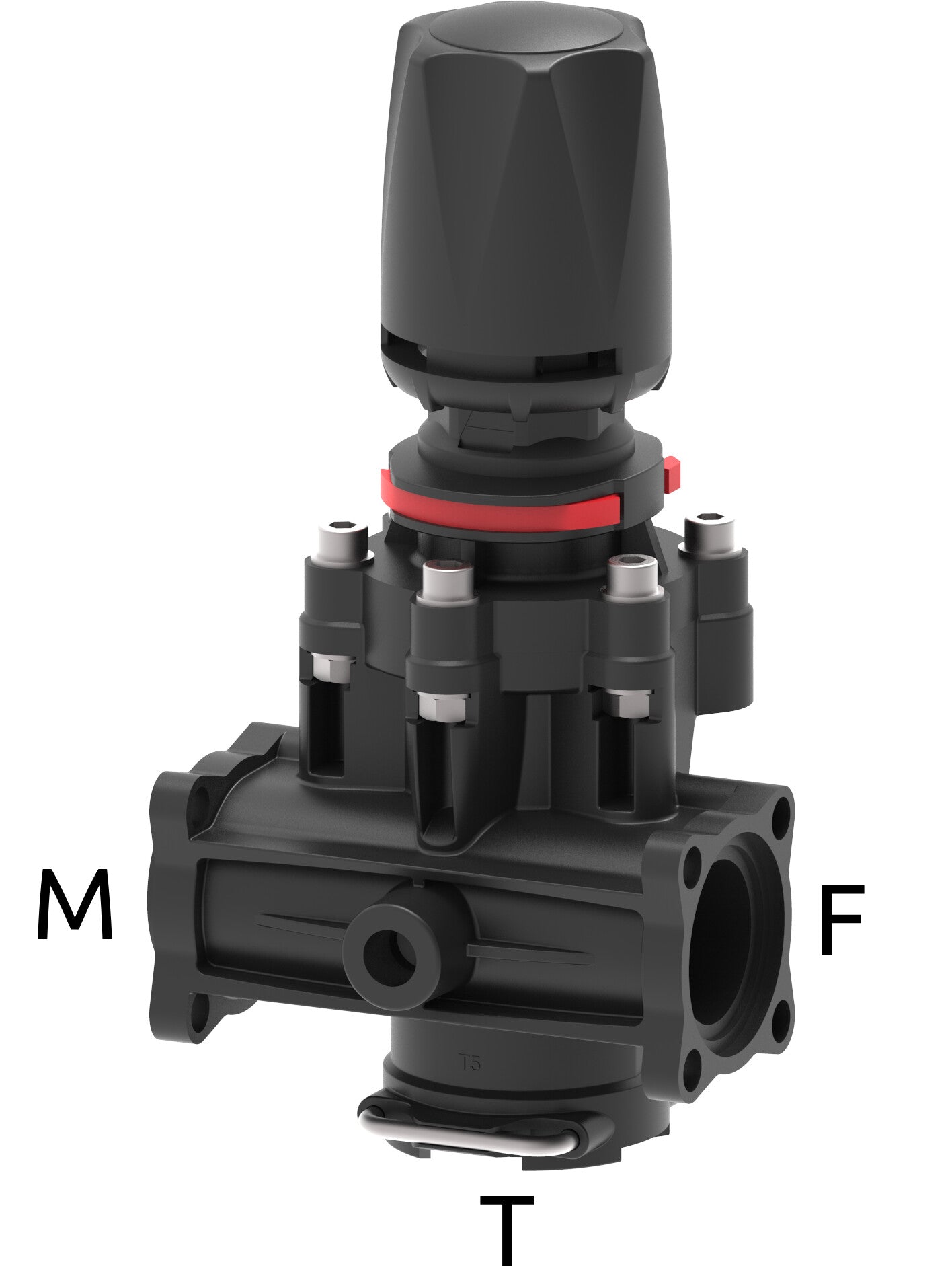 Manual diaphragm pressure relief control valve with 863 type flanged coupling