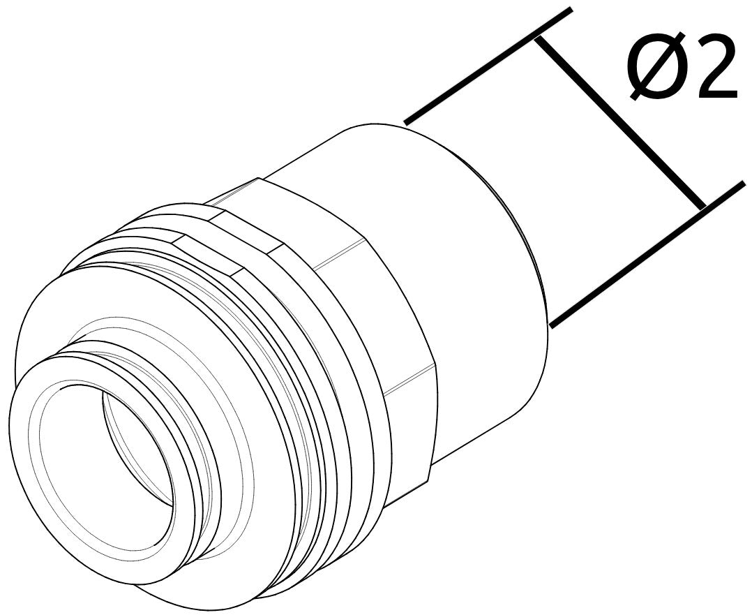 Fitting male threaded with venturi