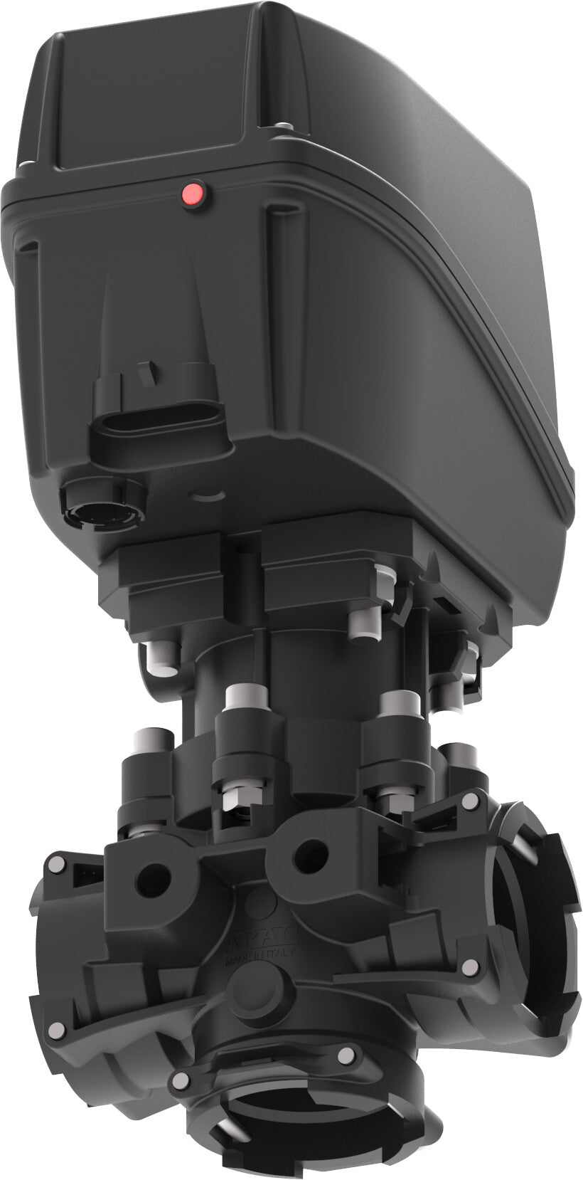 Electric diaphragm pressure relief control valve with fork coupling